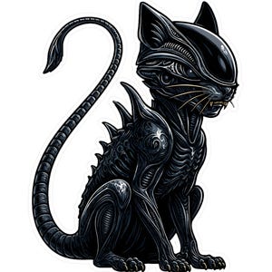 Xenomorph Alien Cat Vinyl Decal: Sci-Fi Kitten Sticker