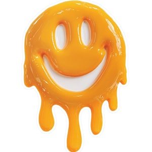Melting SMILEY FACE Vinyl Decal Sticker, Happy Face Laptop Sticker, Cute Car Decal, Cool Waterproof Vinyl Sticker, Fun Skateboard Decal