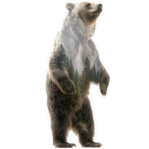 Grizzly Bear Vinyl Decal: Wildlife Sticker for Laptop, Car, Water Bottle