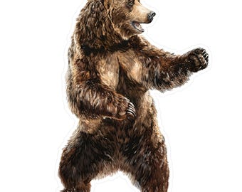 Vinylsticker grizzlybeer: sticker dieren in het wild voor laptop, auto, bidon