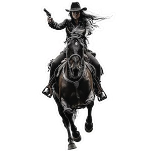 Cowgirl Cowboy Vinyl Decal Sticker, Western Cowgirl Decal, Cowgirl Vinyl Sticker, Rodeo Decal, Wild West Sticker, Horse Lover Decal