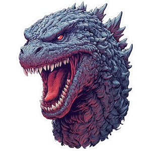 Godzilla Dragon Vinyl Decal Sticker, Monster Movie Laptop Sticker, Godzilla Decal for Car, Cool Vinyl Sticker, Unique Godzilla Sticker