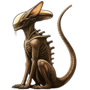 Adesivo de vinil de gato Xenomorfo, adesivo alienígena de ficção científica