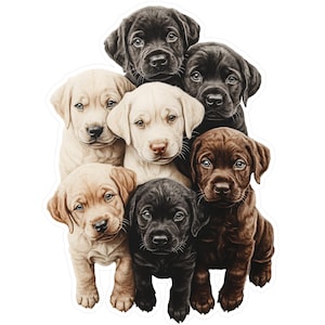 Labrador Retriever Puppy Vinyl Decal Sticker Pack: Dog Lover Gift