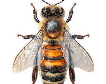 Honey Bee Vinyl Decal: Nature Car Sticker, Laptop Decal