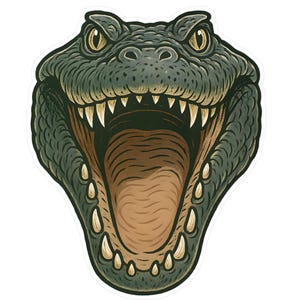 Crocodile Vinyl Decal Sticker, Alligator Car Decal, Reptile Laptop Sticker, Jungle Animal Decor, Wildlife Vinyl Decal