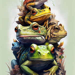 Stack A Frog Frog Stack PNG Clipart: 5 Amphibian Art Images (digital Download ...