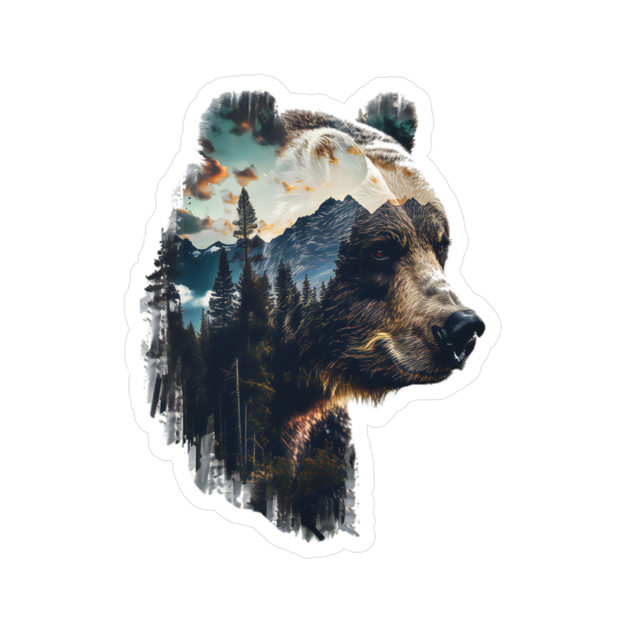 Large Wild Sticker Big Bear Vinyl Sticker: Wildlife Forest Decal - Etsy