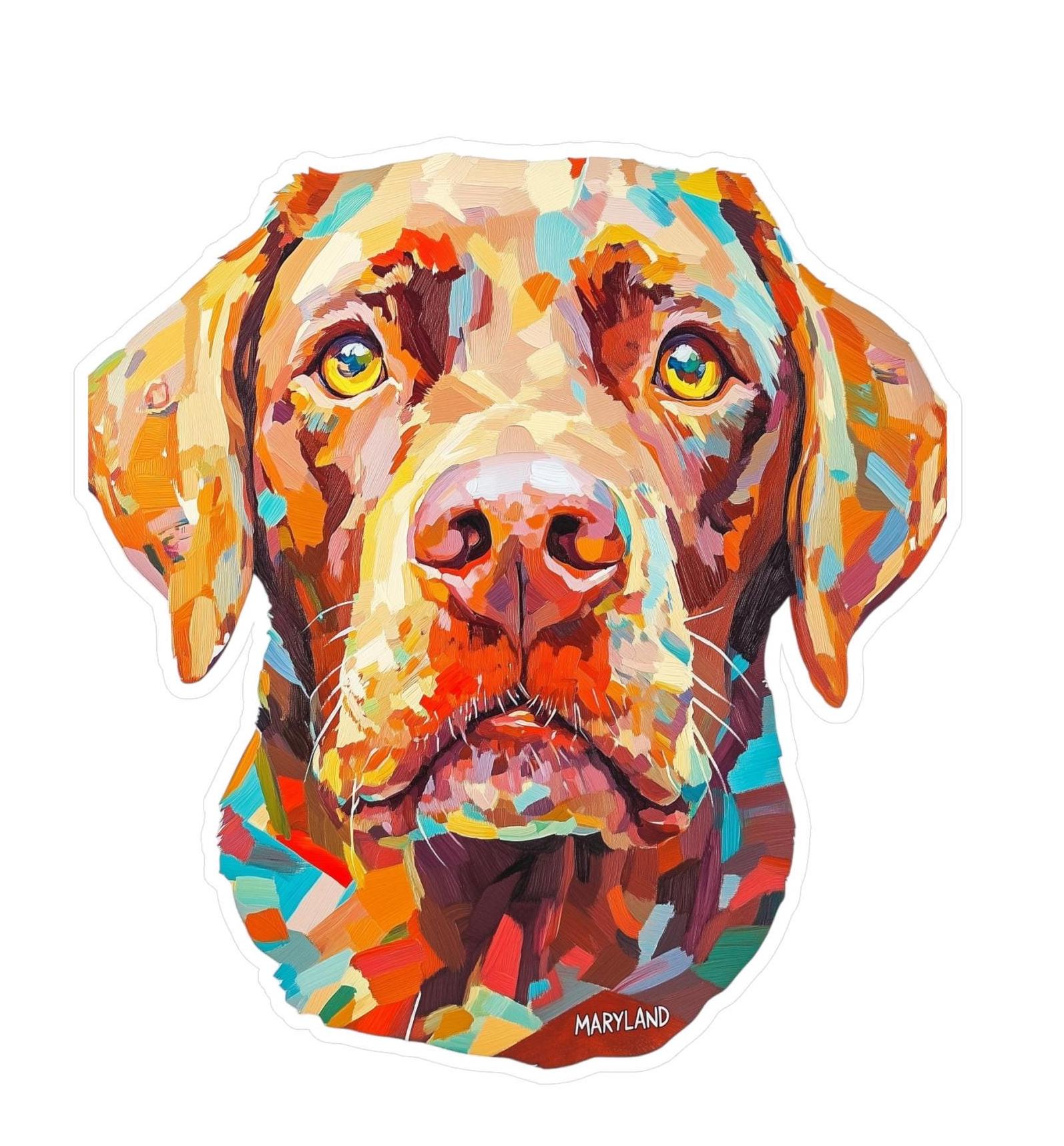 MARYLAND Chesapeake Bay Retriever Vinyl Decal Retriever Sticker Maryland Sticker Wildlife Art Car, Laptop, Tumbler, State Animal Sticker