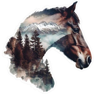 Wild Horse Vinyl Decal Sticker - Rocky Mountains Durable Horse Decal, Equestrian Sticker Laptops Waterbottles Vehicles Equestrian Gear