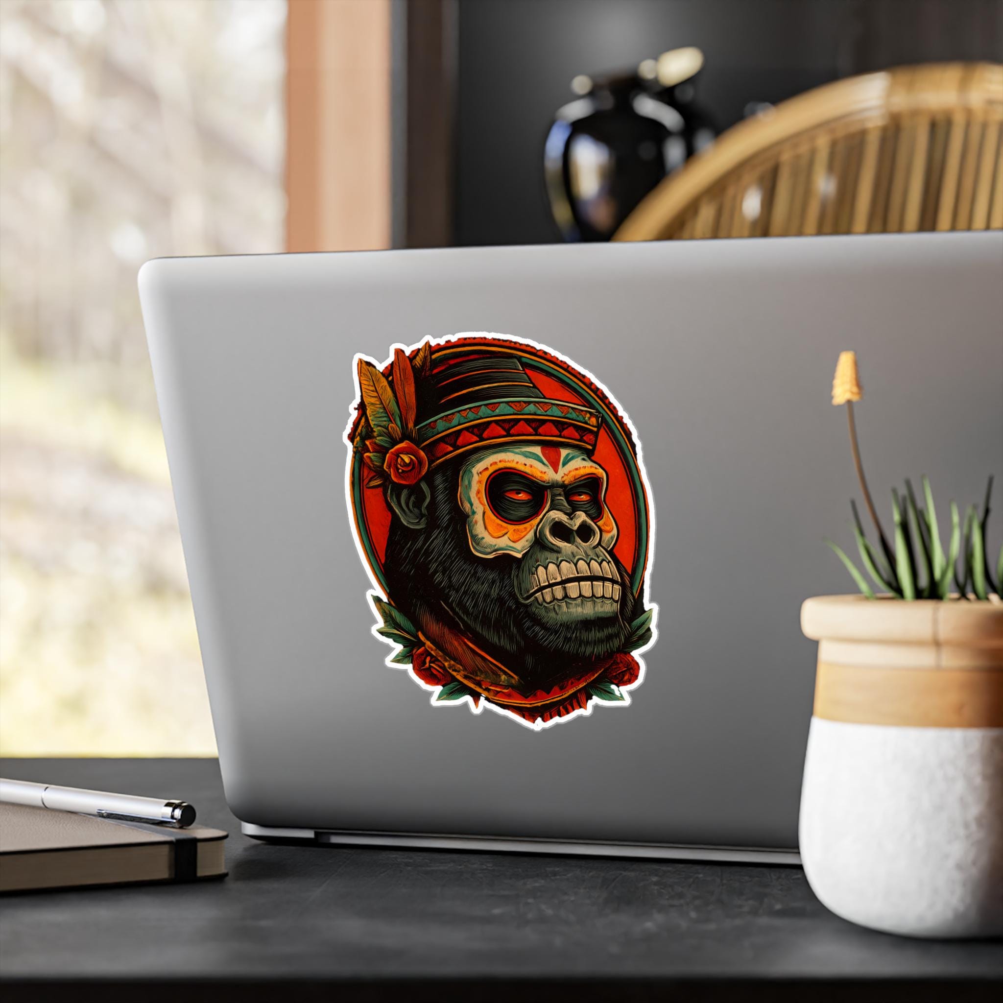 Gorilla Vinyl Decal: Wildlife Ape Sticker - Laptop, Car, Water Bottle ...