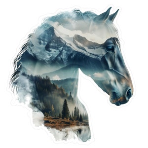Wild Horse Vinyl Decal Sticker - Rocky Mountains Durable Horse Decal, Equestrian Sticker Laptops Waterbottles Vehicles Equestrian Gear