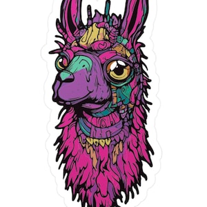Funky Llama Vinyl Decal: Laptop, Water Bottle Sticker