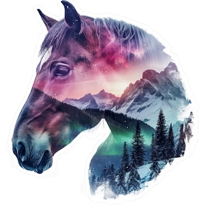 Wild Horse Vinyl Decal Sticker - Rocky Mountains Durable Horse Decal, Equestrian Sticker Laptops Waterbottles Vehicles Equestrian Gear