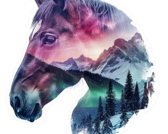 Watercolor Horse Vinyl Sticker: Rocky Mountain Equestrian Decal