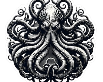 Naklejka winylowa Majestic Kraken: wodoodporna naklejka żeglarska