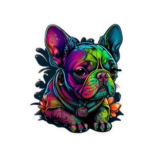 Funky French Bulldog Vinyl Sticker - Unleash Your Funky Side with this Bold Frenchie Vinyl Sticker