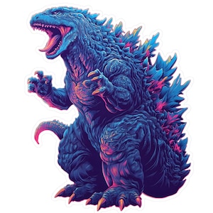 Godzilla Dragon Vinyl Decal Sticker, Monster Movie Laptop Sticker, Godzilla Decal for Car, Cool Vinyl Sticker, Unique Godzilla Sticker