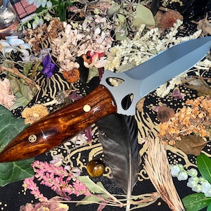 Handmade Witch Athame Stainless steel Knife with Ironwood handle