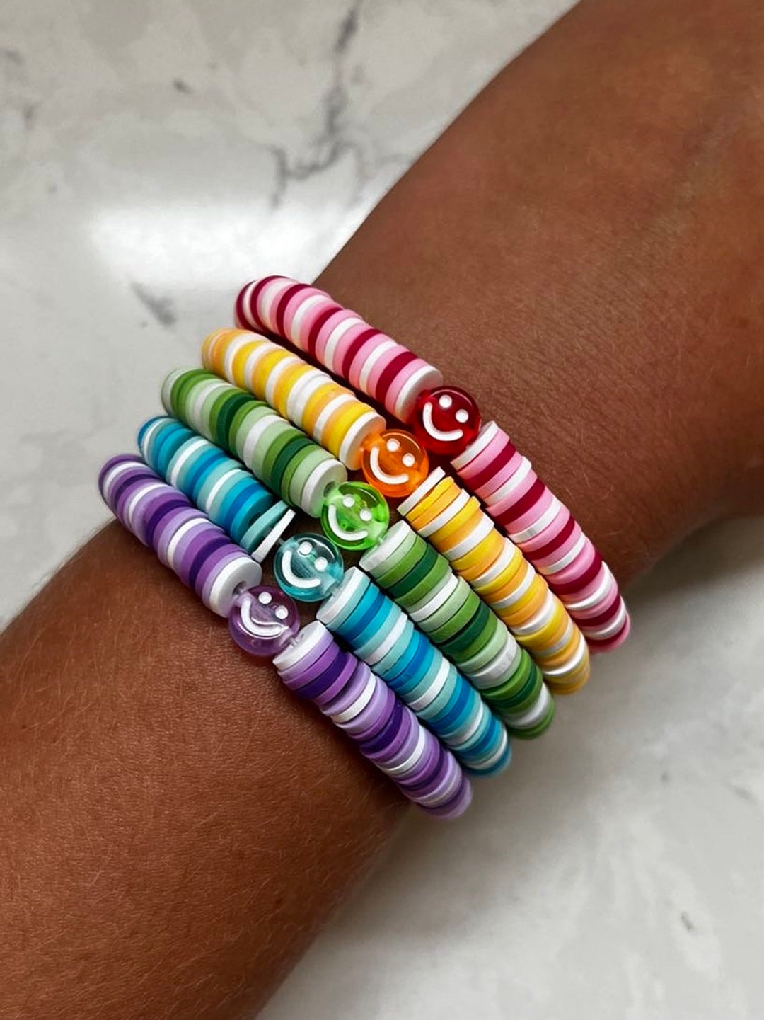 Rainbow Smiley Bracelets - Etsy