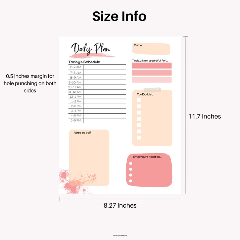 A4 Daily Planner - Instant Download + Fillable - Etsy