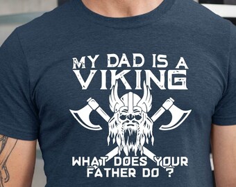 BBYOUTH Viking Christmas T-Shirt - Odin Valhalla Tattoo Print Men's Short Sleeve Shirt