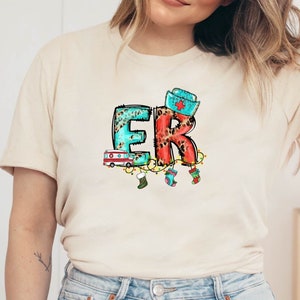 Christmas ER Nurse Shirt, Emergency Department Xmas Shirt, Emergency Room Staff Tshirt, ER Christmas Shirt, Emergency Medicine Shirt