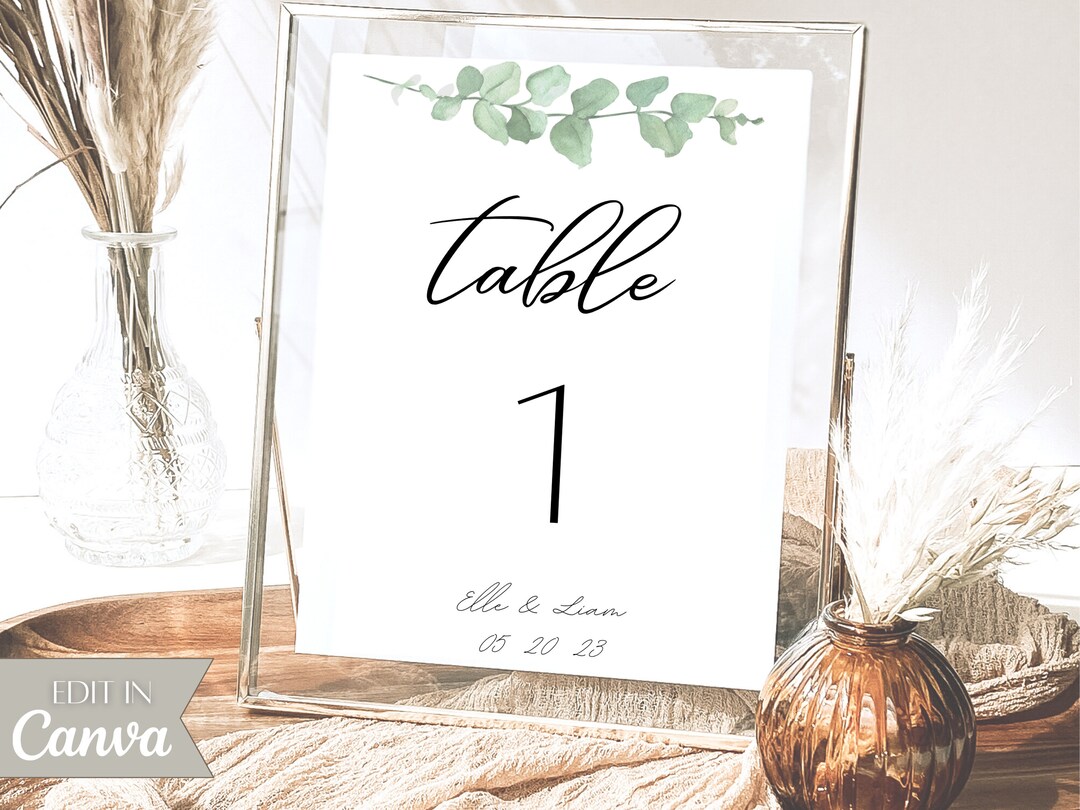 Printable Table Signs Table Numbers for Wedding Table Top Etsy