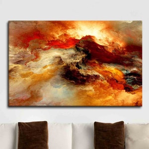 Canvas Print, Wall Art, Canvas Art, Cloud Art Canvas, Modern 3D Canvas, Yellow Canvas Decor, Abstract Cloud Wall Decor,