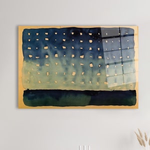 Abstract Glass Wall Art: Starlight Night Bohemian Decor
