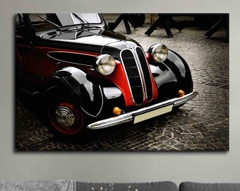 Retro Car Canvas Print: Classic Automotive Wall Art