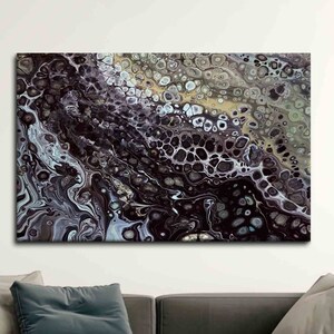Canvas Art, Large Canvas, Canvas Wall Art, Black and Beige Wall Art, Black Art, Contemporary Canvas Decor, Abstract Canvas,