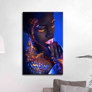 Abstract Woman Canvas Print: Shimmery African Art Poster