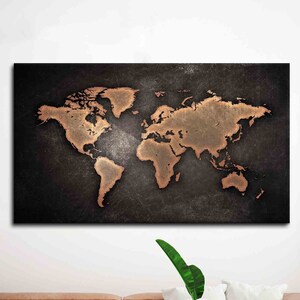 Weltkarte Geschenk, Leinwand Druck, Leinwand Wohnkultur, Büro Wandkunst, Moderne Weltkarte Leinwand Kunst, Abstrakte Weltkarte Leinwand Poster,