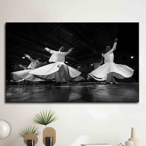 3D Canvas, Canvas Home Decor, Canvas Decor, The Whirling Dervish, Silhouettes Dance Printed, Modern Canvas Poster,