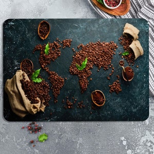 Tagliere per formaggi, tagliere con mappa del mondo, tagliere con mappa del mondo del caffè, tagliere con mappa, tagliere moderno, tagliere da campeggio,
