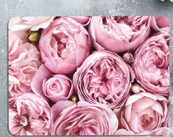 Floral Tempered Glass Cutting Board: Pink Flower Serving Board