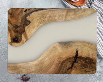 Resin Chopping Board, Modern Serving Board, Epoxy Serving Board, Epoxy Resin and Woodgrain Glass Print, Cutting Board, Cheese Board, Custom,