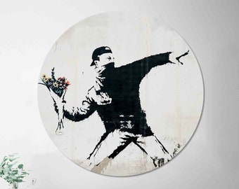 Banksy Molotov Glass Wall Art: Street Graffiti Decor - Etsy