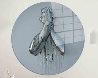 Arte murale in vetro con effetto 3D: scultura astratta moderna