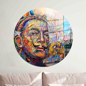 Wall Decoration, Glass, Glass Art, Dali Glass, Colorful Glass Wall, Salvador Dali Glass, Abstract Glass Decor, Famous Glass Decor,
