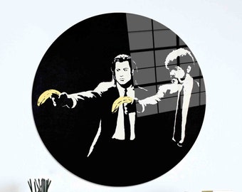 Banksy Pulp Fiction Tempered Glass Wall Art - Etsy