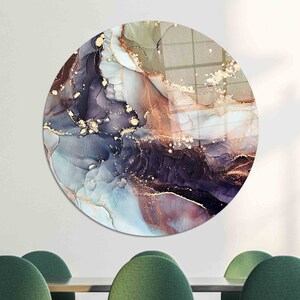 Modern Marble Glass Wall Art: Abstract Tempered Glass Print