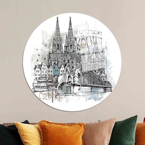 Glass Printing,Koln Landscape Wall Art,Landscape Glass,View Wall Decoration,Wall Art,Glass Wall Art,Cityscape Tempered Glass,