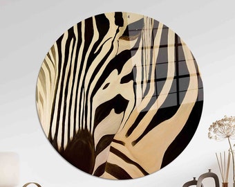 Tempered Glass Zebra Wall Art: Abstract Animal Print