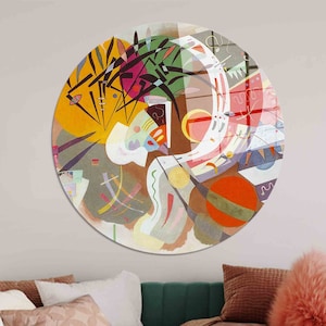 Kandinsky Dominant Curve Glass Wall Art: Custom Tempered Glass Decor