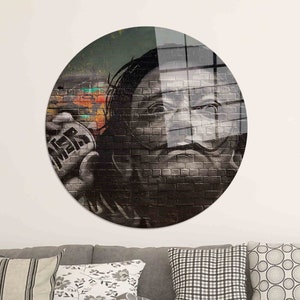 Salvador Dali Wall Decor, Graffiti Wall Art, Dali Paint Art, Tempered Glass, Wall Hanging, Personalized Gift, 3D Wall Art, Dali Wall Art