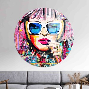 Glass Art Wall Decor,Woman Glass,Abstract Girl Glass,Wall Decoration,Tempered Glass,Graffiti Wall Decoration,