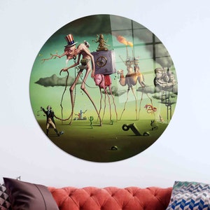 Salvador Dali &#39;American Dream&#39; Tempered Glass Wall Art