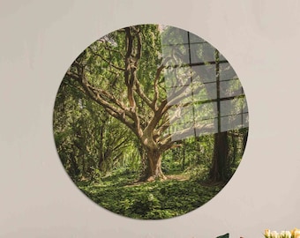 Tempered Glass Tree Wall Art: Landscape View